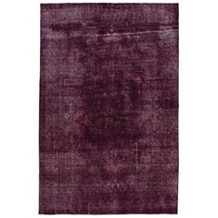 Vintage Distressed Overdyed Persian Rug