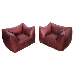 Pair of Le Bambole Lounge Armchairs B&B Italia, 1970s by Mario Bellini