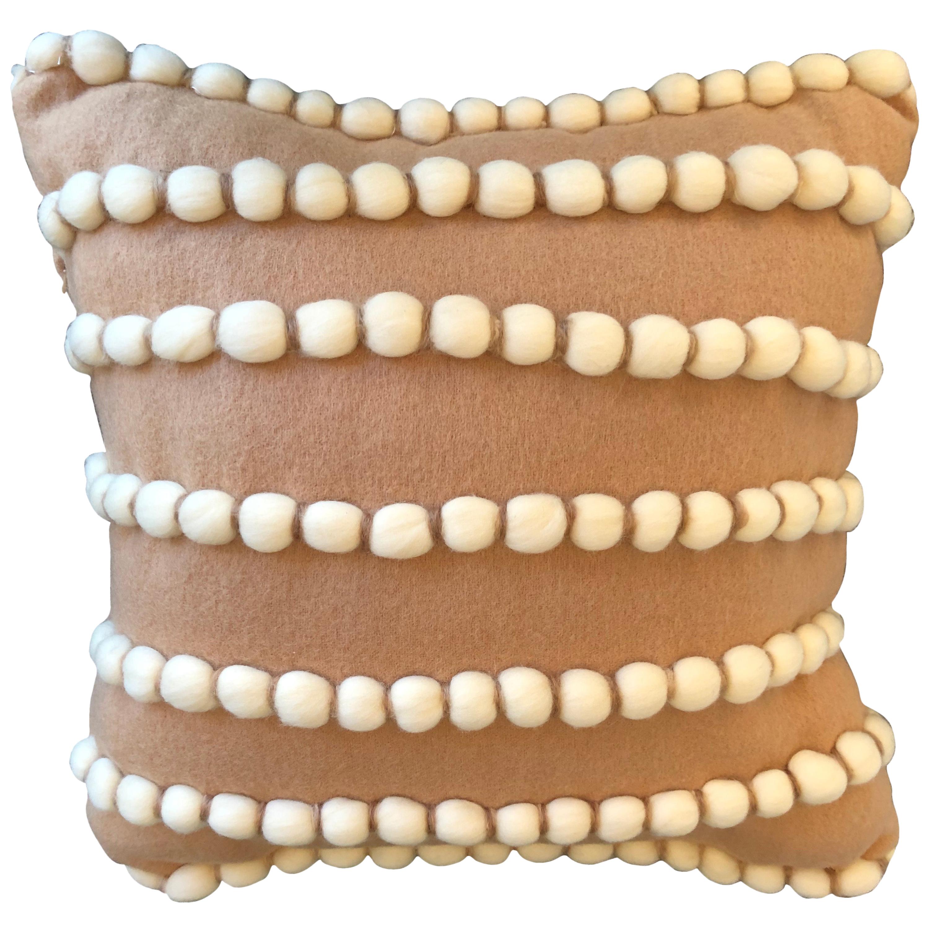 "Lido" Beige Wool and Cashmere Pillow Le Lampade 