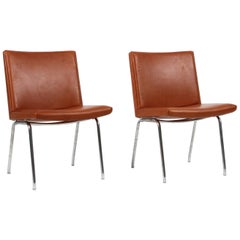 Hans J. Wegner Lufthavnsstole Model AP39, Cognac Aniline Leather