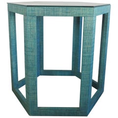 Hexagonal Raffia Side Table