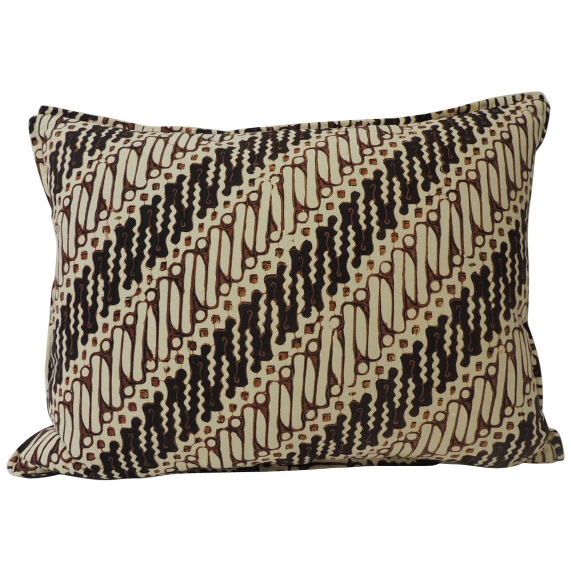 Vintage Brown and Black Batik Decorative Bolsters Pillow