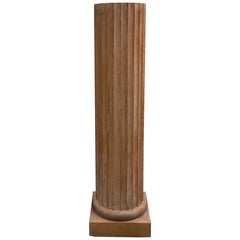 Pair of Round Fluted Wood Columns