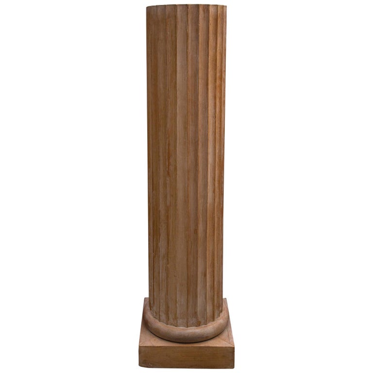 Pair of Round Fluted Wood Columns at 1stDibs wood fluted columns