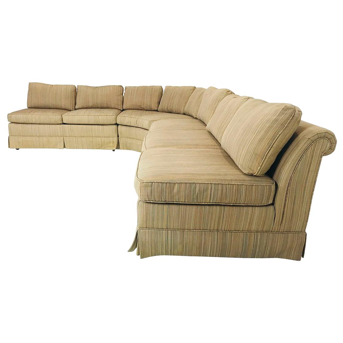 Three-Piece Midcentury Slipper Sofa by Baker
