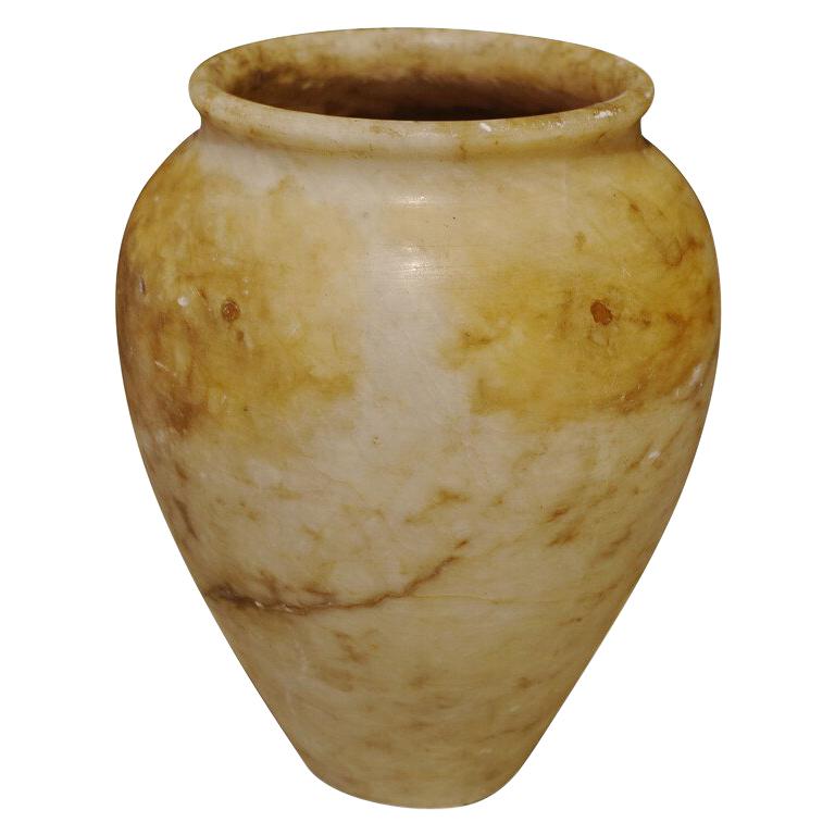 19th Century Alabaster Vase, Cambodia