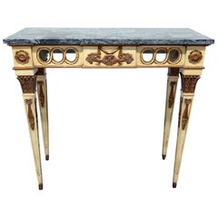 Florentine Marble Top Console Table