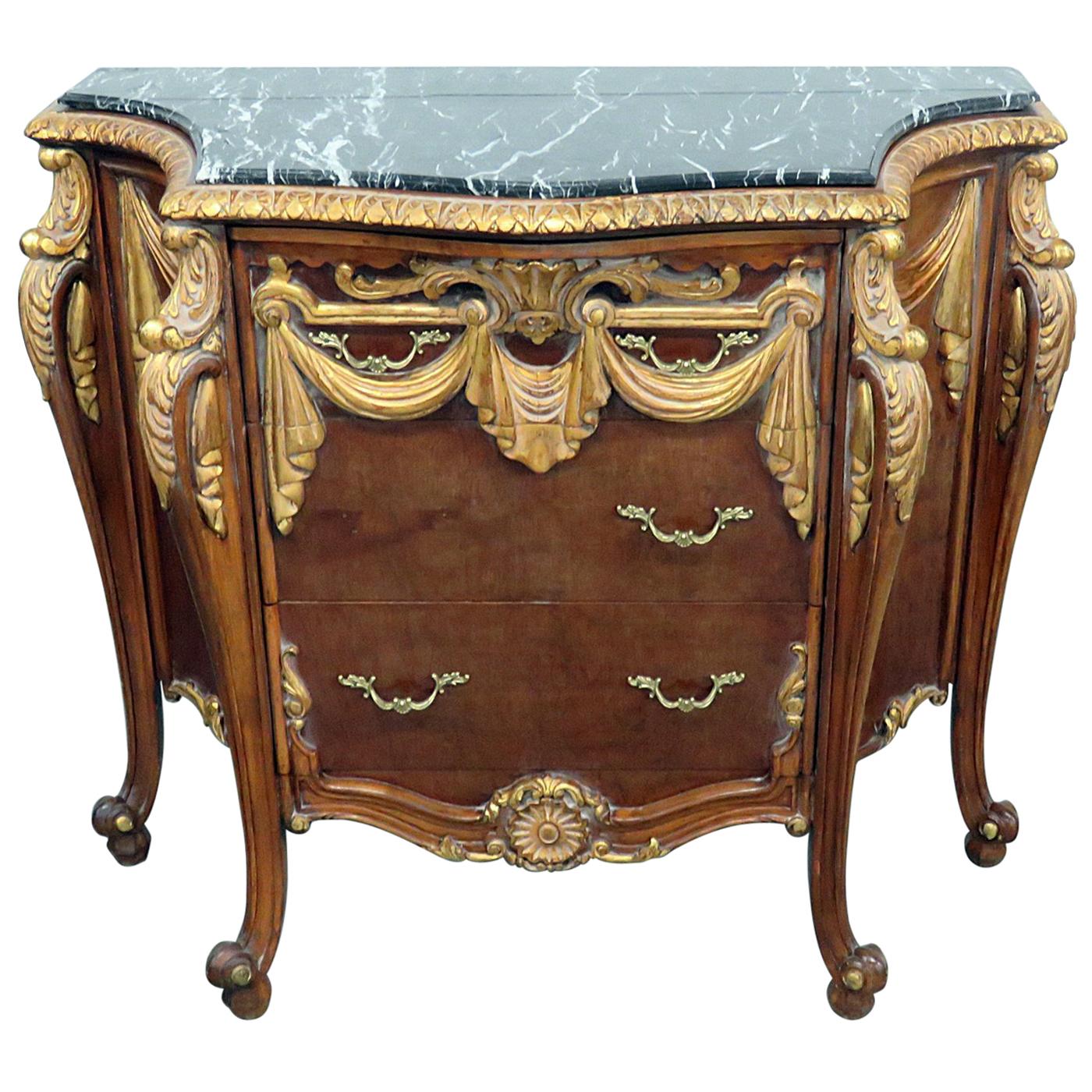 Empire Style Marble Top Commode