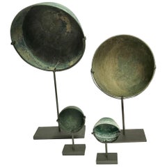 16th Century Collection of Four Bronze Bowls, Cambodia