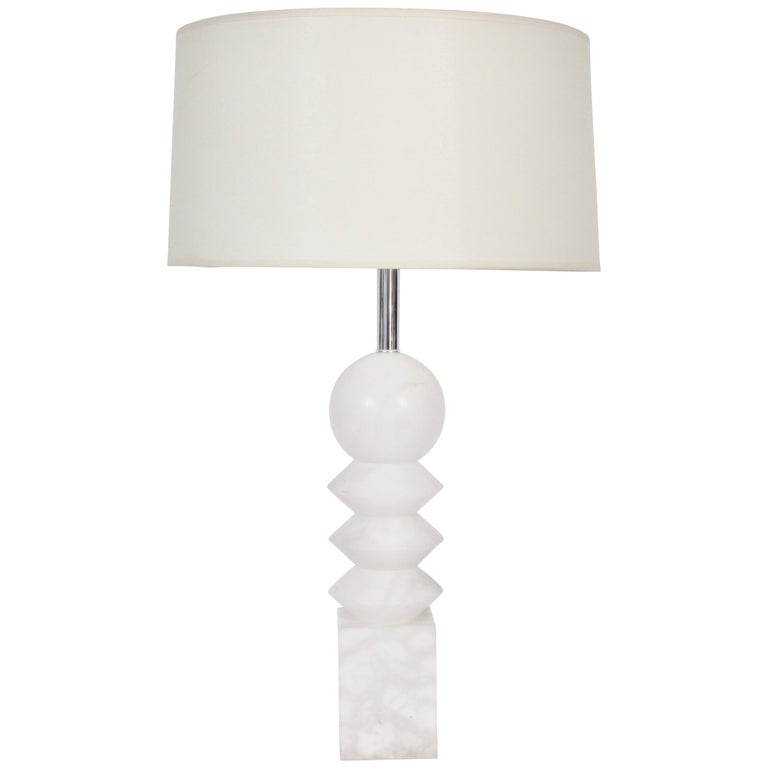 Monumental Post Modern Brancusi Style Stacked Alabaster Lamp 1960s For Sale At 1stdibs