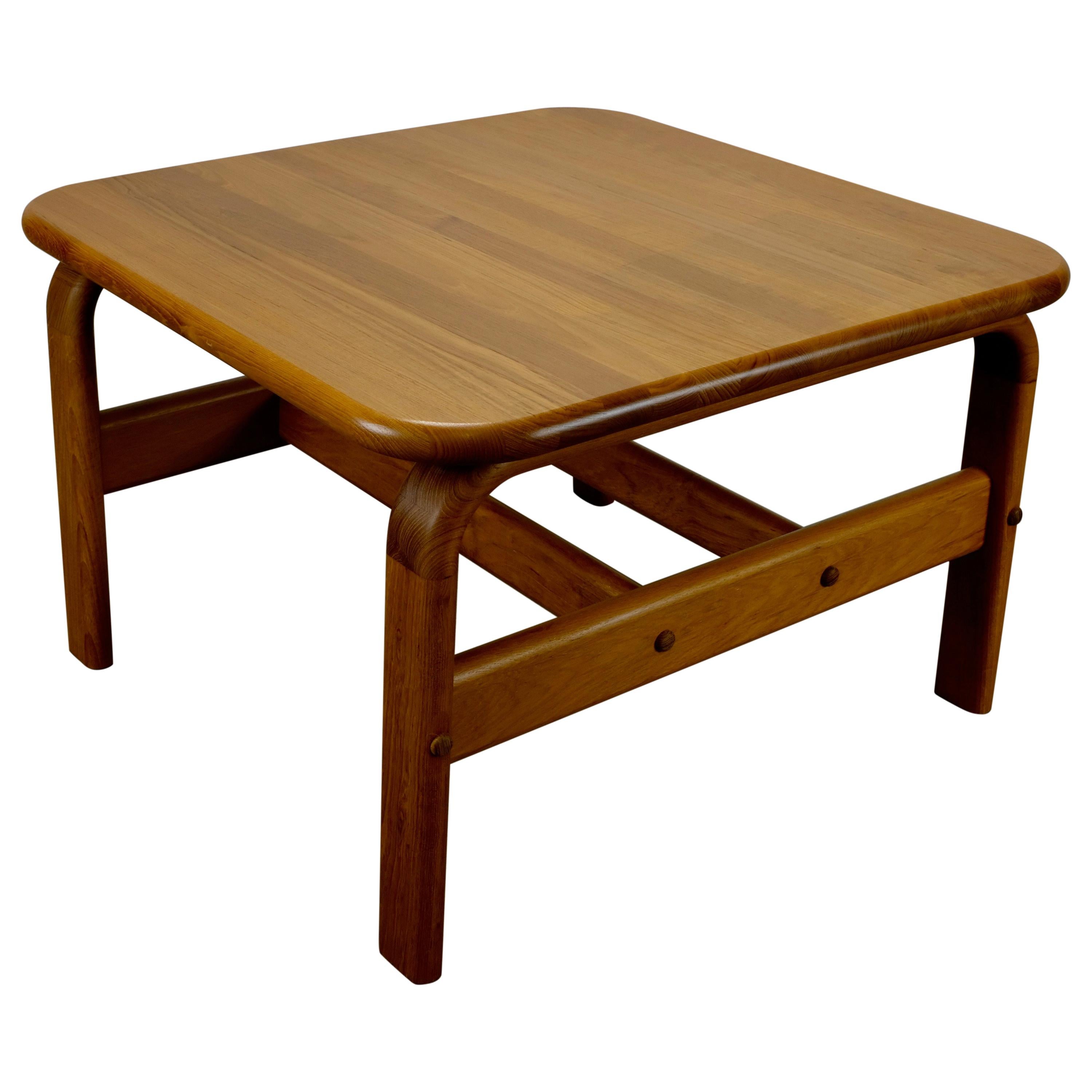 Solid Teak Danish Modern Coffee Table For Sale