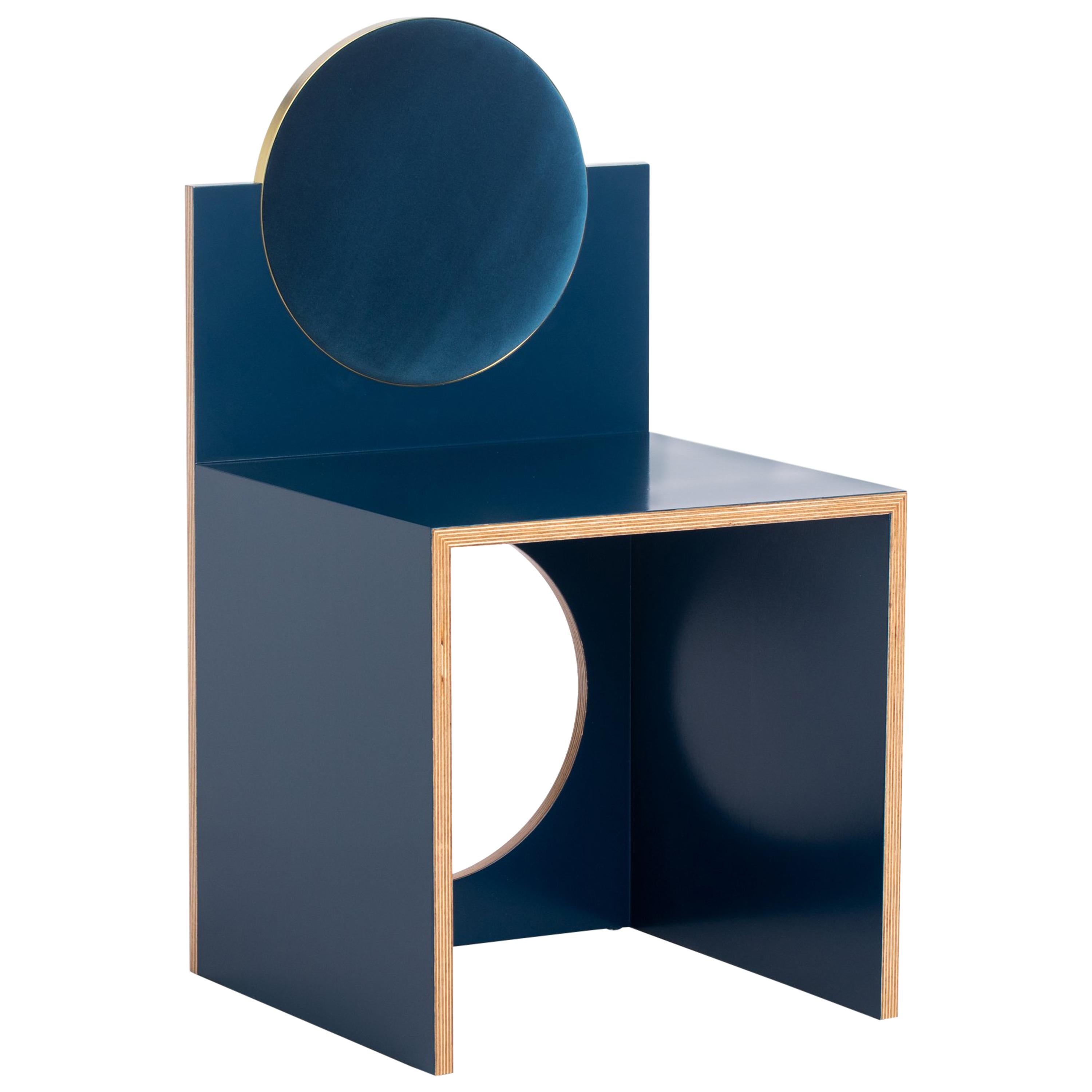 Void Chair in Indigo from the Qualia Collection by Azadeh Shladovsky For Sale