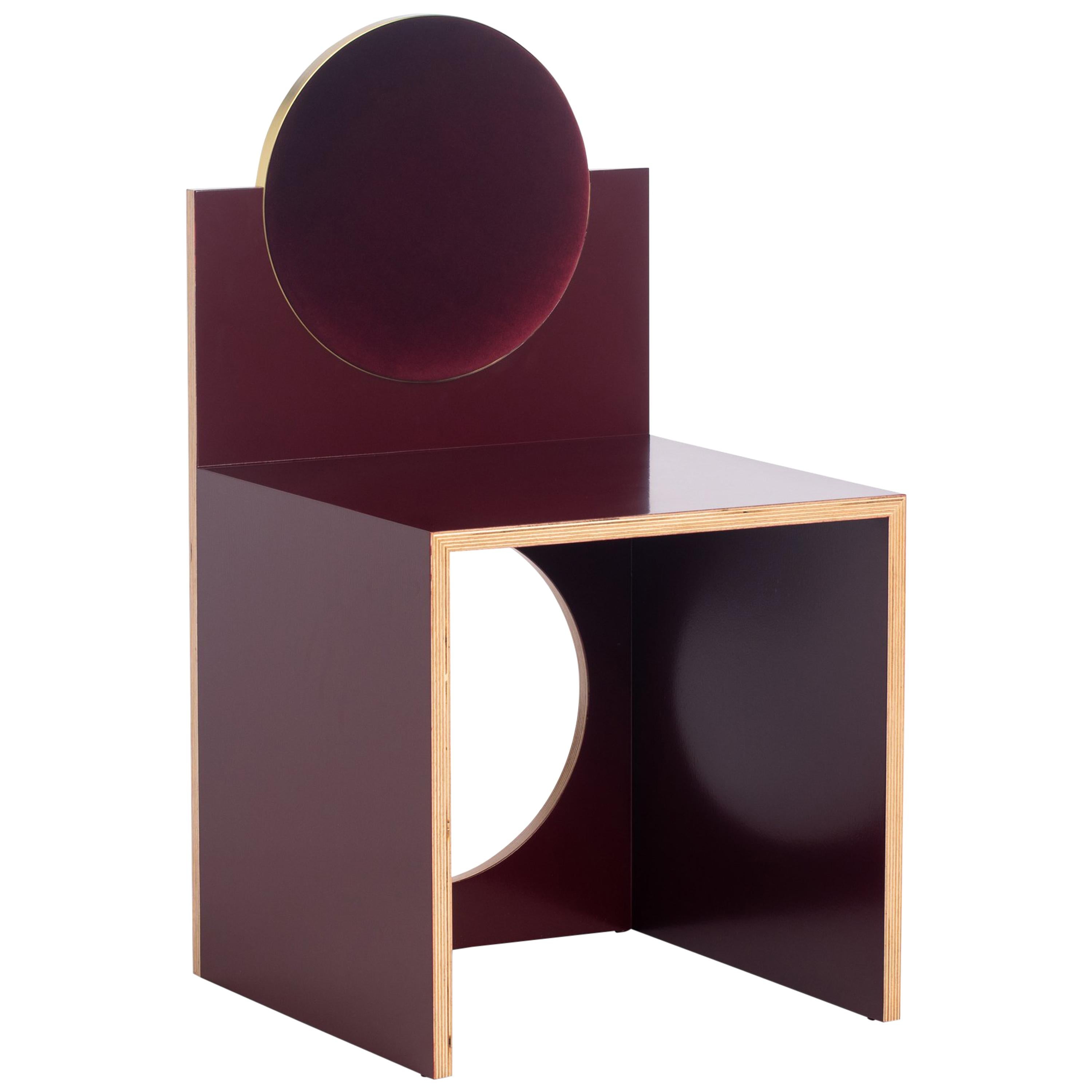 Void Chair in Bourdeaux from the Qualia Collection by Azadeh Shladovsky For Sale