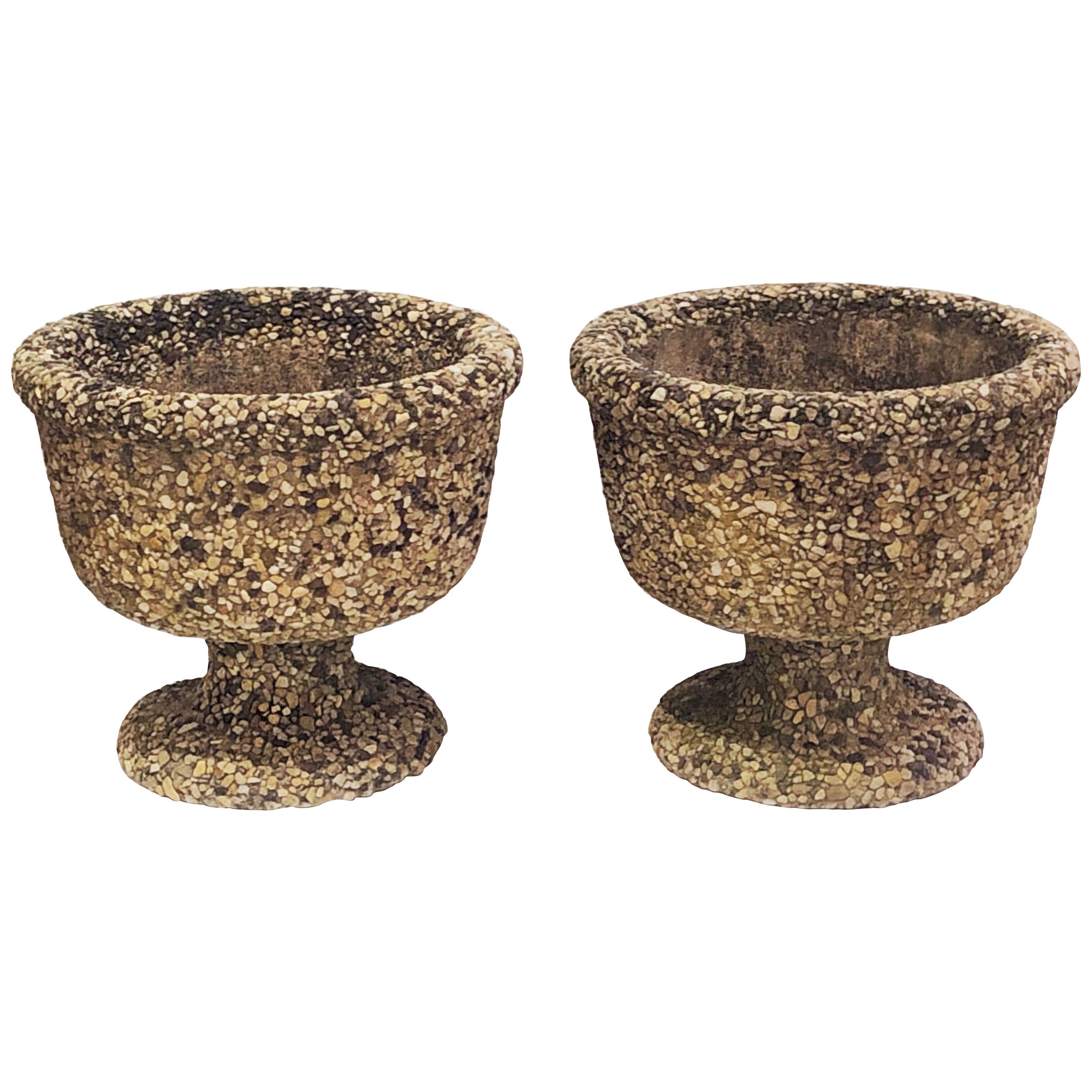Pair of Biarritz Garden Urns or Planters with Pebble Inlay 'Individually Priced'