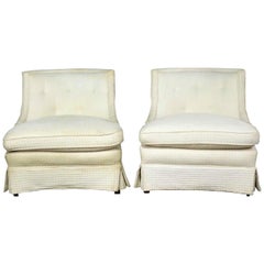 Pair of Art Deco Hollywood Regency Slipper Chairs