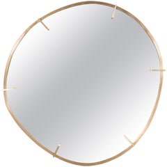 Custom Handmade Organic Modernist Mirror in Burnished Brass