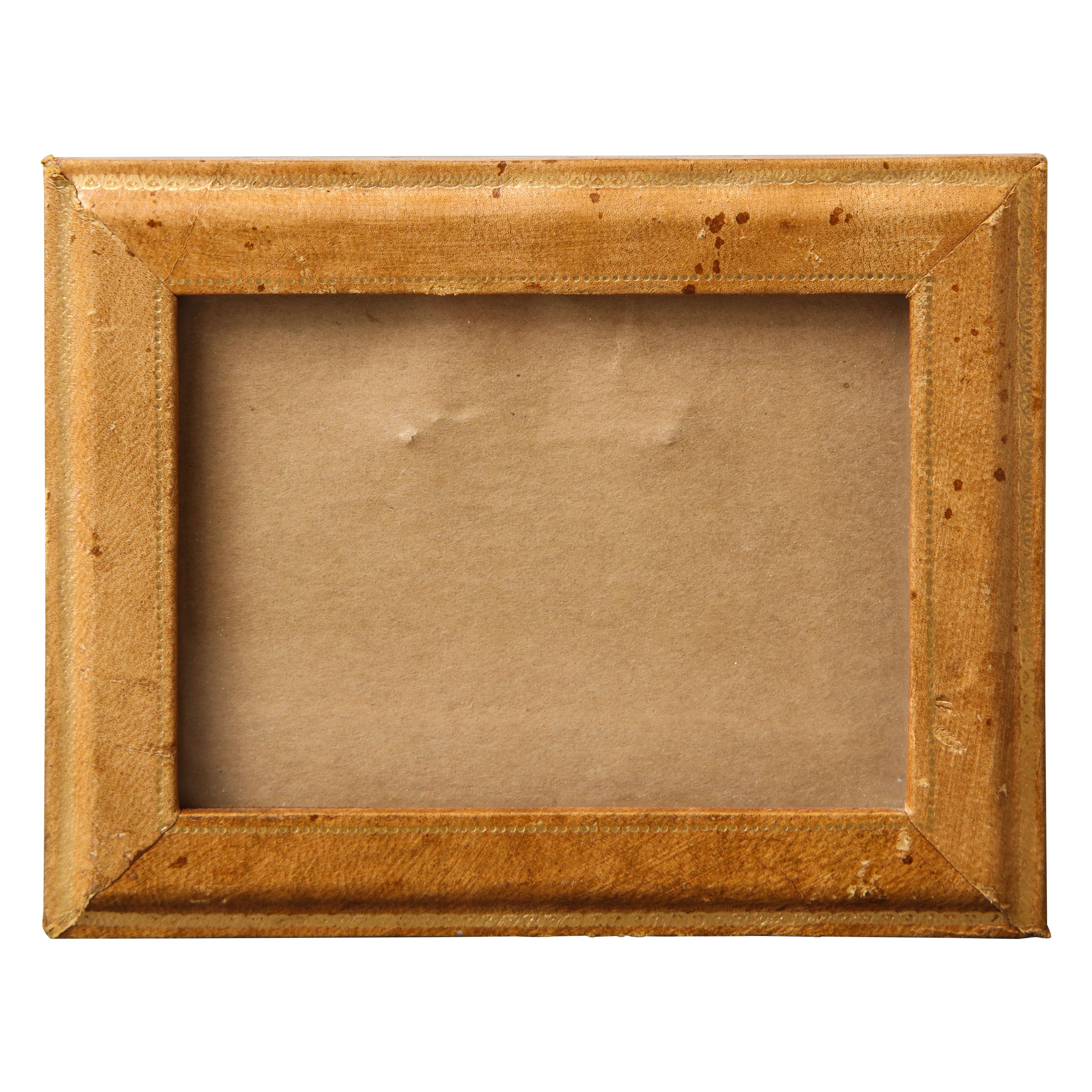 Vintage Venetian Hand-Tooled Leather Picture Frame