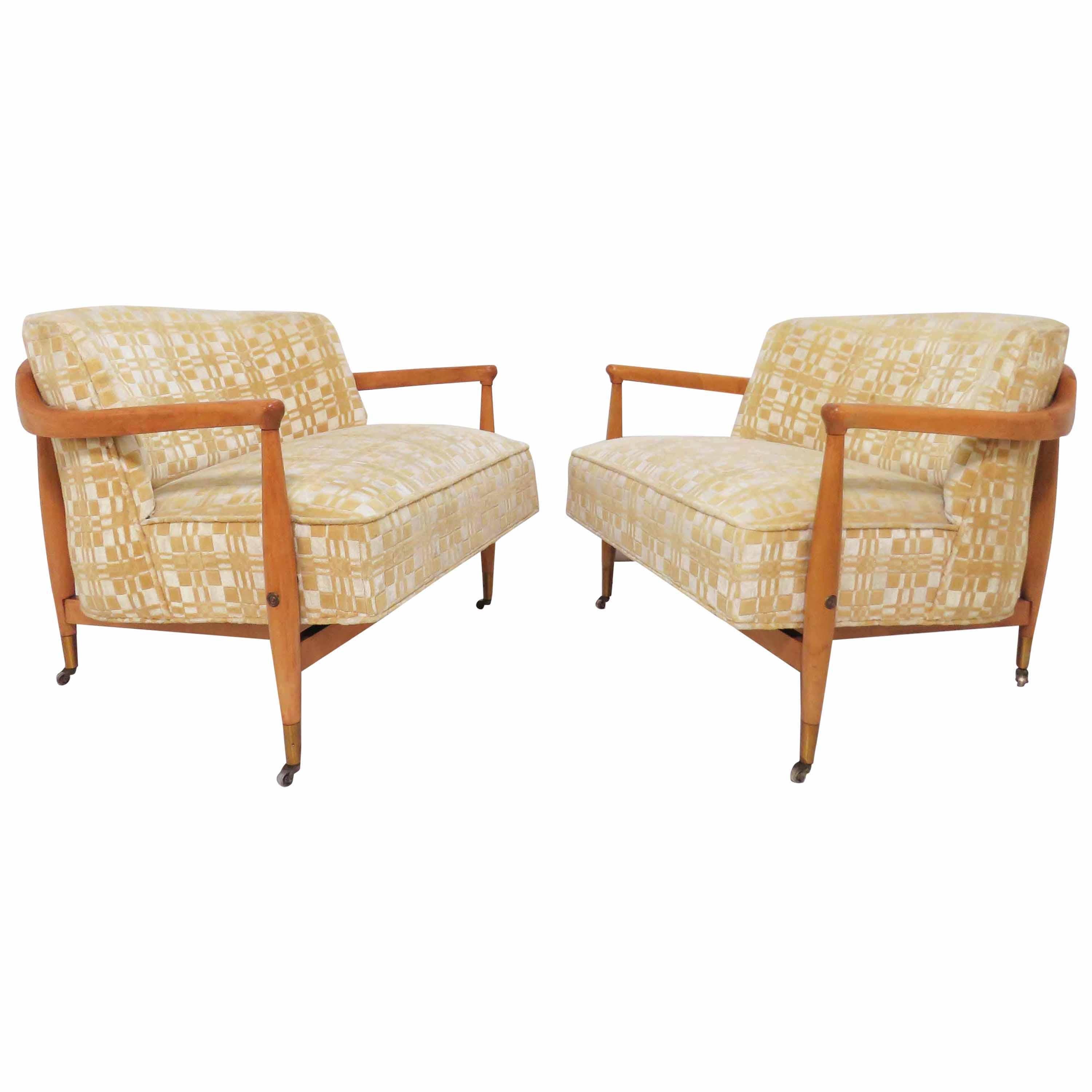 Pair of Club Chairs in the Manner of Ib Kofod-Larsen for Selig