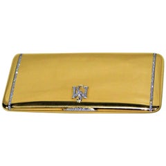 French 18-Karat Gold and Diamonds Ladies Cigarette or Card Case, circa 1920