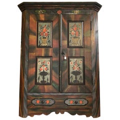 Painted Farmhouse Antique Hall Cabinet or Wardrobe