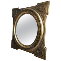 Oval Biedermeier Mirror, Original Frame from 1855