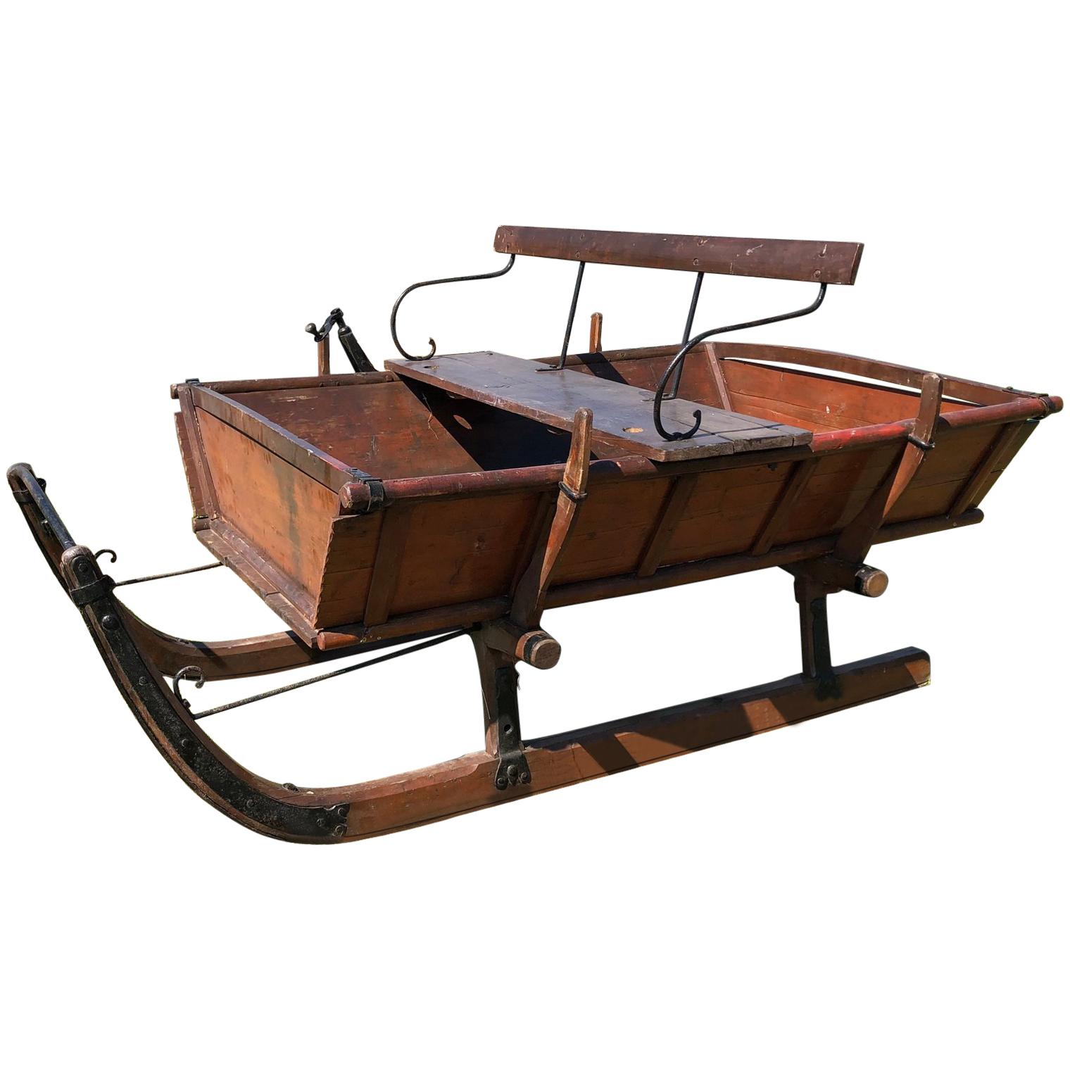 Antique Tyrolean Sleigh or Snow Sledge For Sale