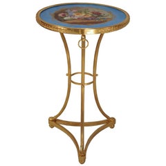 Directoire Style Athenienne Stand in Gilt Bronze and Porcelain, 1900 Period