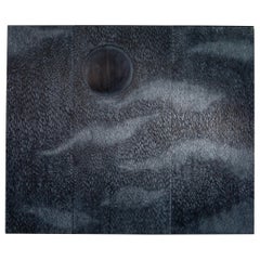 Moon Pool, Hand Carved Wall Mounted Screen Depicting Rippled Moonlit Water
