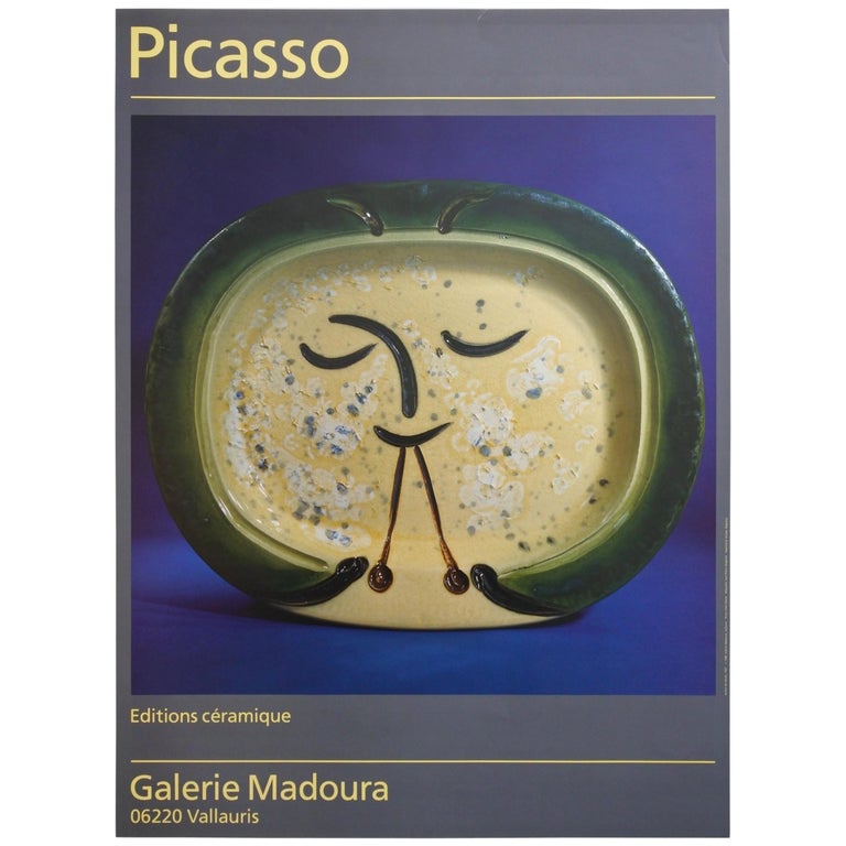 Pablo Picasso Ceramics Exhibition Poster, Galerie Madoura, Vallauris France For Sale