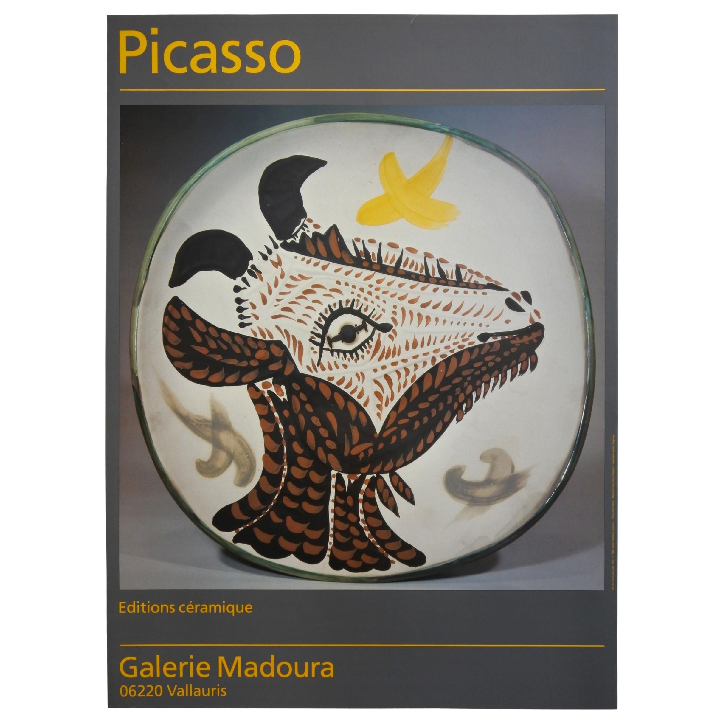 Pablo Picasso Ceramics Exhibition Poster, Galerie Madoura, Vallauris France