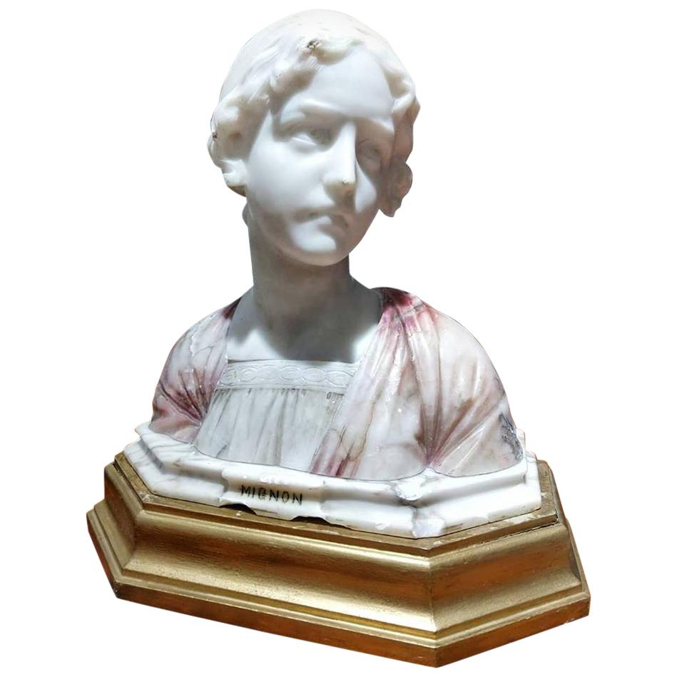 Early 20th Century Art Nouveau Marble Giuseppe Bessi (1857-1922) Bust LAST PRICE For Sale