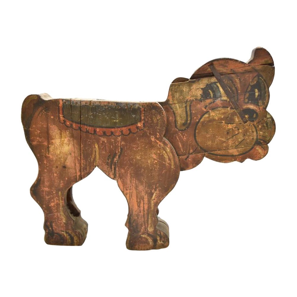 Spanish, 1850s Fair Carousel Wooden Dog For Sale