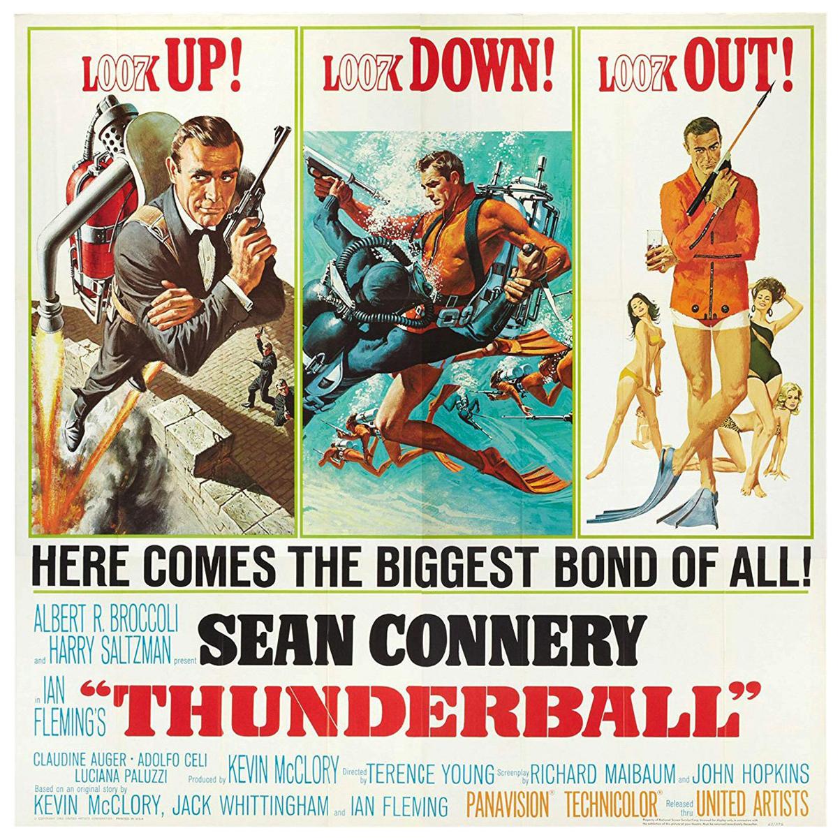 Thunderball US 6 Sheet Original Film Poster, McGinnis & McCarthy, 1965
