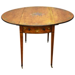 Handbemalter Pembroke-Tisch aus edwardianischem Seidenholz des 20. Jahrhunderts