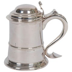 Georgian Sterling Silver Tankard by John Langlands, Newcastle England 1757