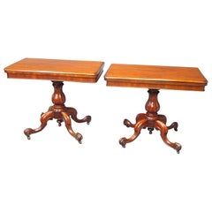 Pair of Victorian Mahogany Card Tables
