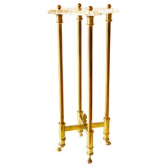 Neoclassic Brass and Lucite Pedestal Hollywood Regency