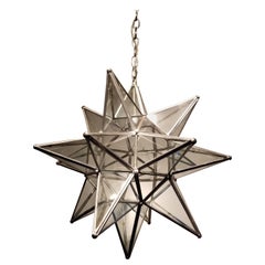 Large Leaded Glass Moravian Star Lighting Fixture