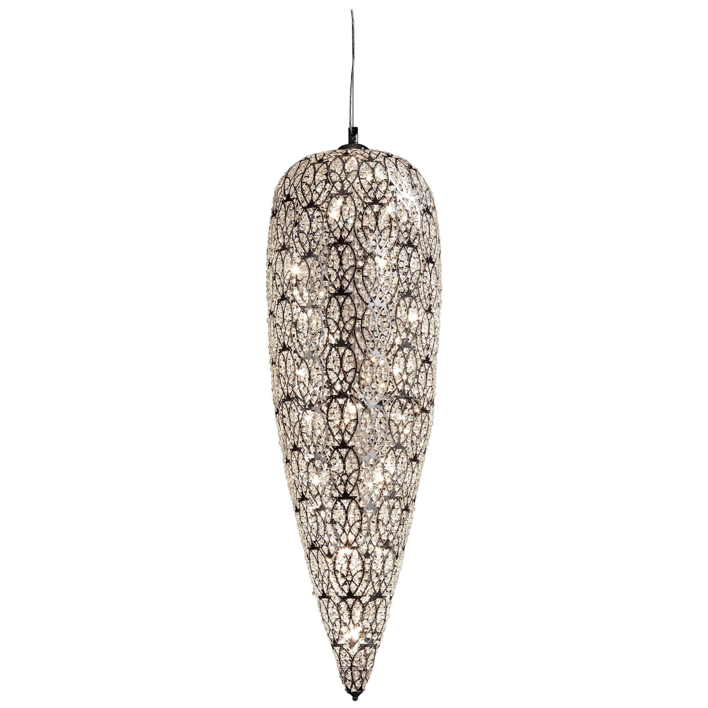 Big Sensation Pendant Lamp, Chrome Finish, Arabesque Style, Italy For Sale
