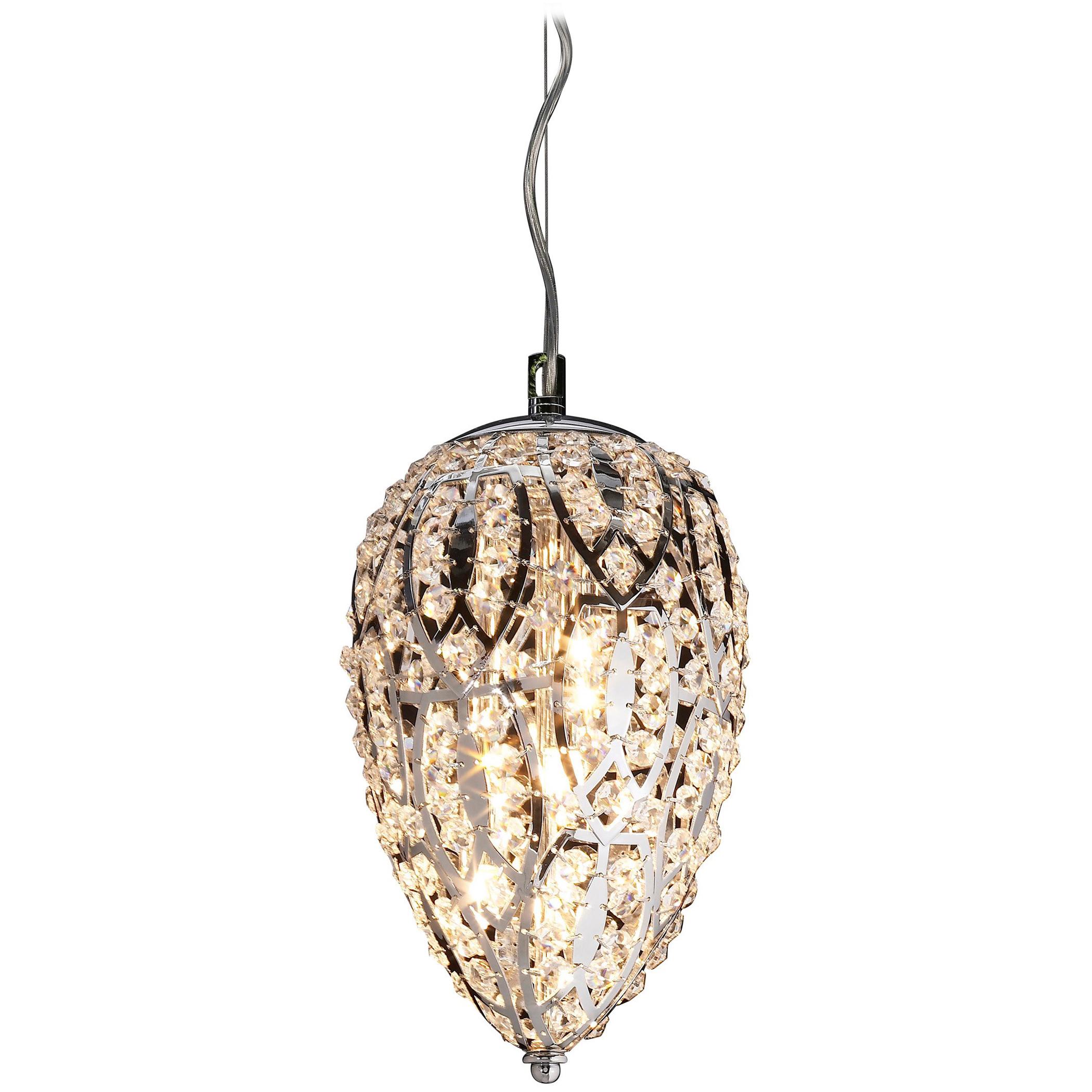 Egg Small Pendant Lamp, Chrome Finish, Arabesque Style, Italy