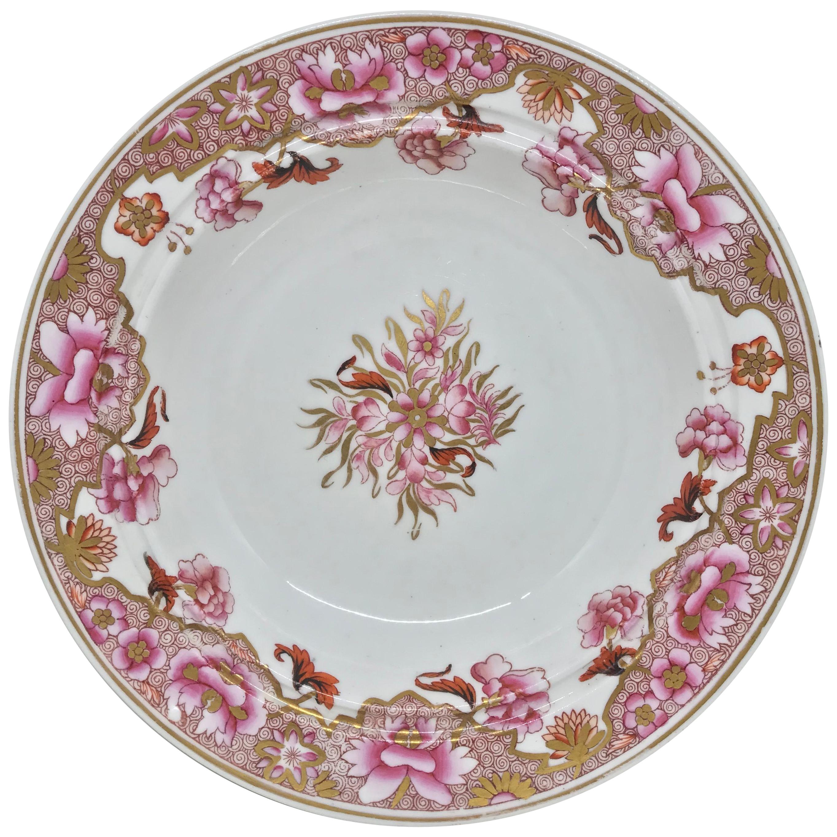 Spode Pink and Gilt Plate