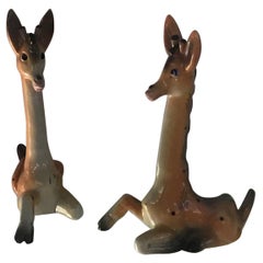 Vintage Tosin Ceramic Giraffe Couple 1950 Italia