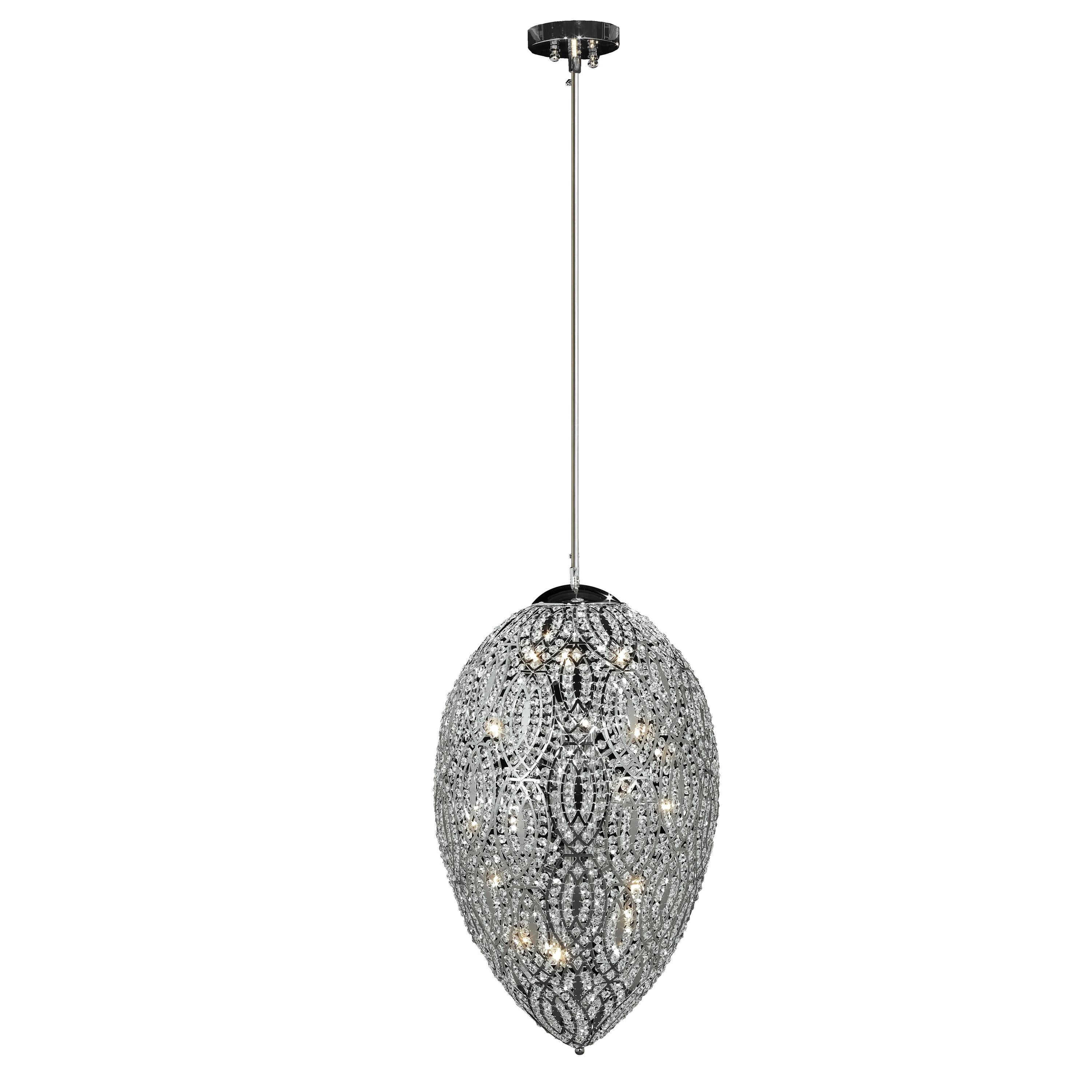 Egg Pendant Lamp, Chrome Finish, Arabesque Style, Italy