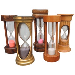 Five Antique Sand Timer “Hour” Glass Timers