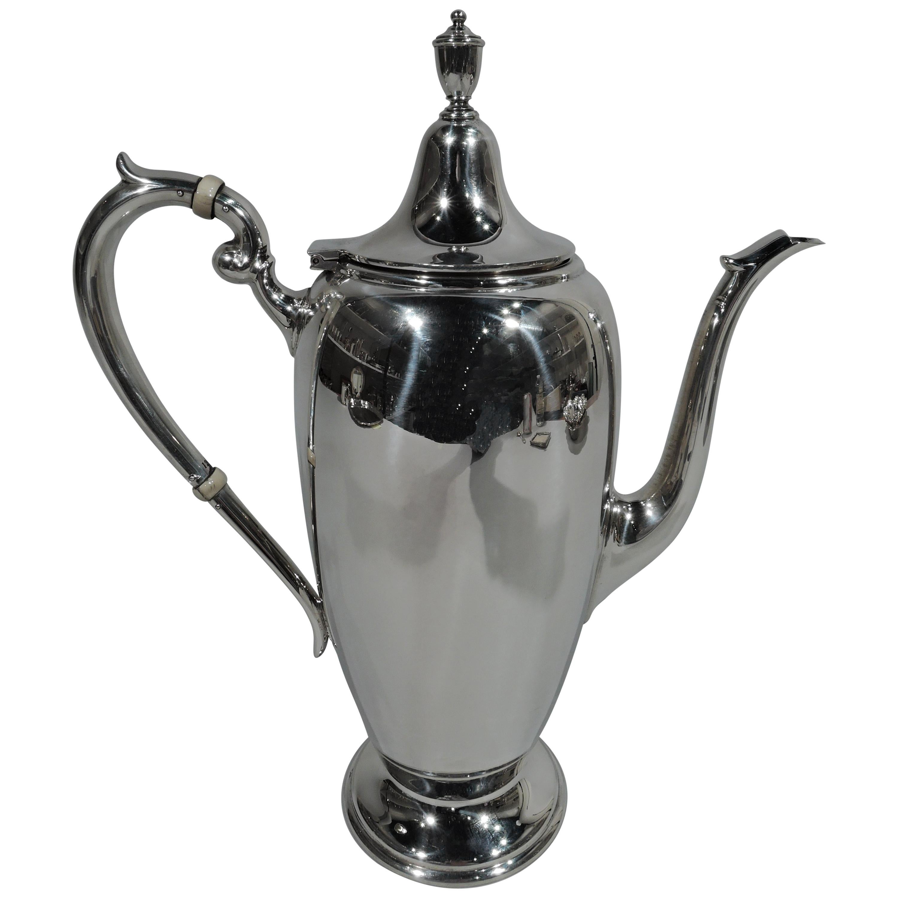 Traditional American Colonial Sterling Silver Coffeepot
