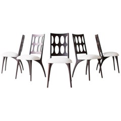 CraftAssociates Sillas de comedor, Sillas de comedor modernas Gordon, 1901, cuero blanco
