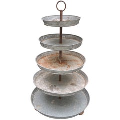 Retro French Five-Tiered French Plant Stand Centerpiece