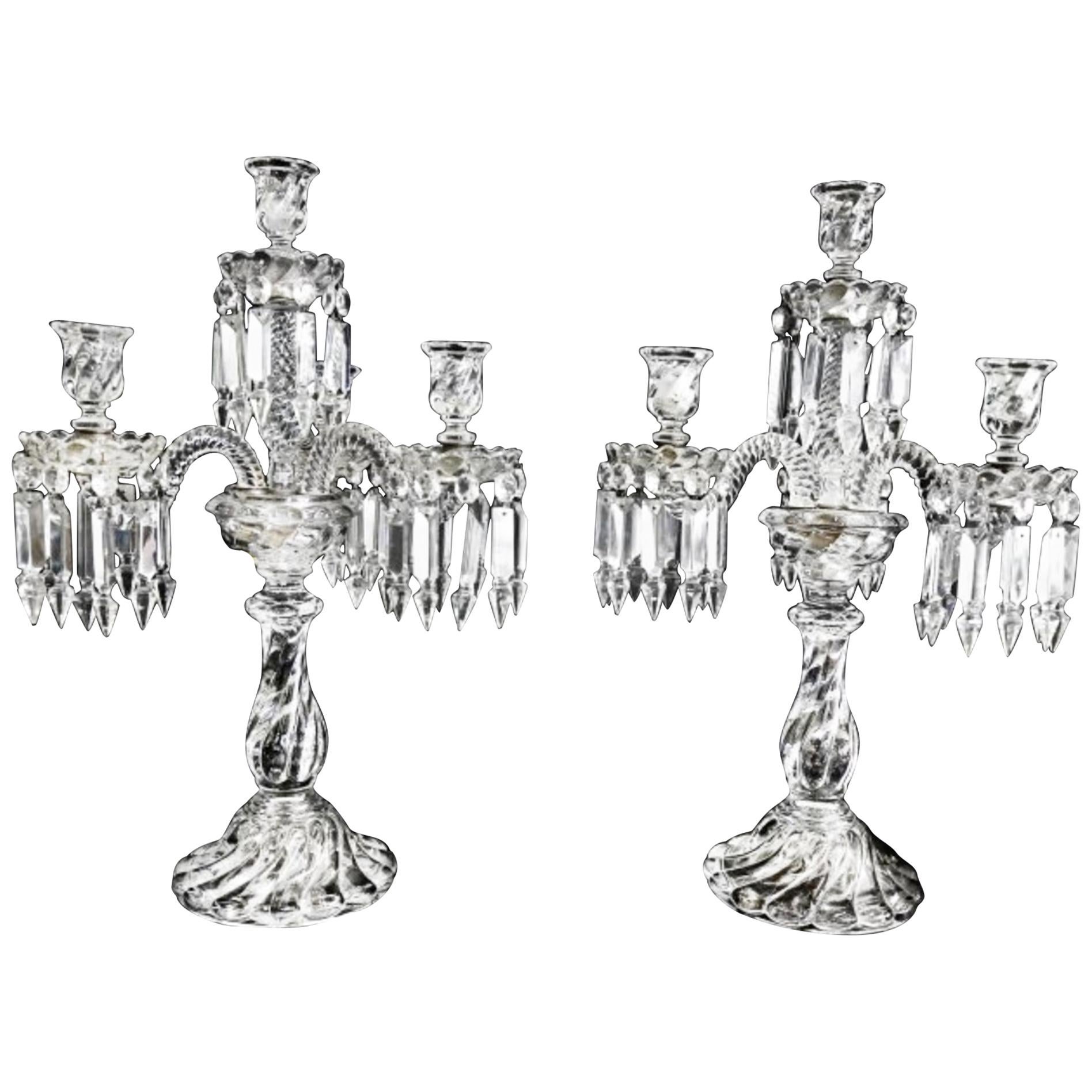 Pair of Baccarat Candelabra