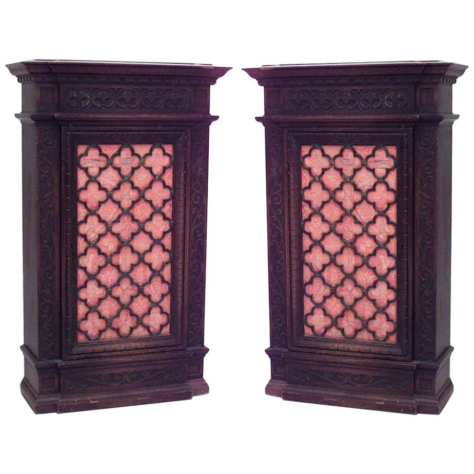 Pair of Spanish Renaissance Style Mahogany Cabinets For Sale