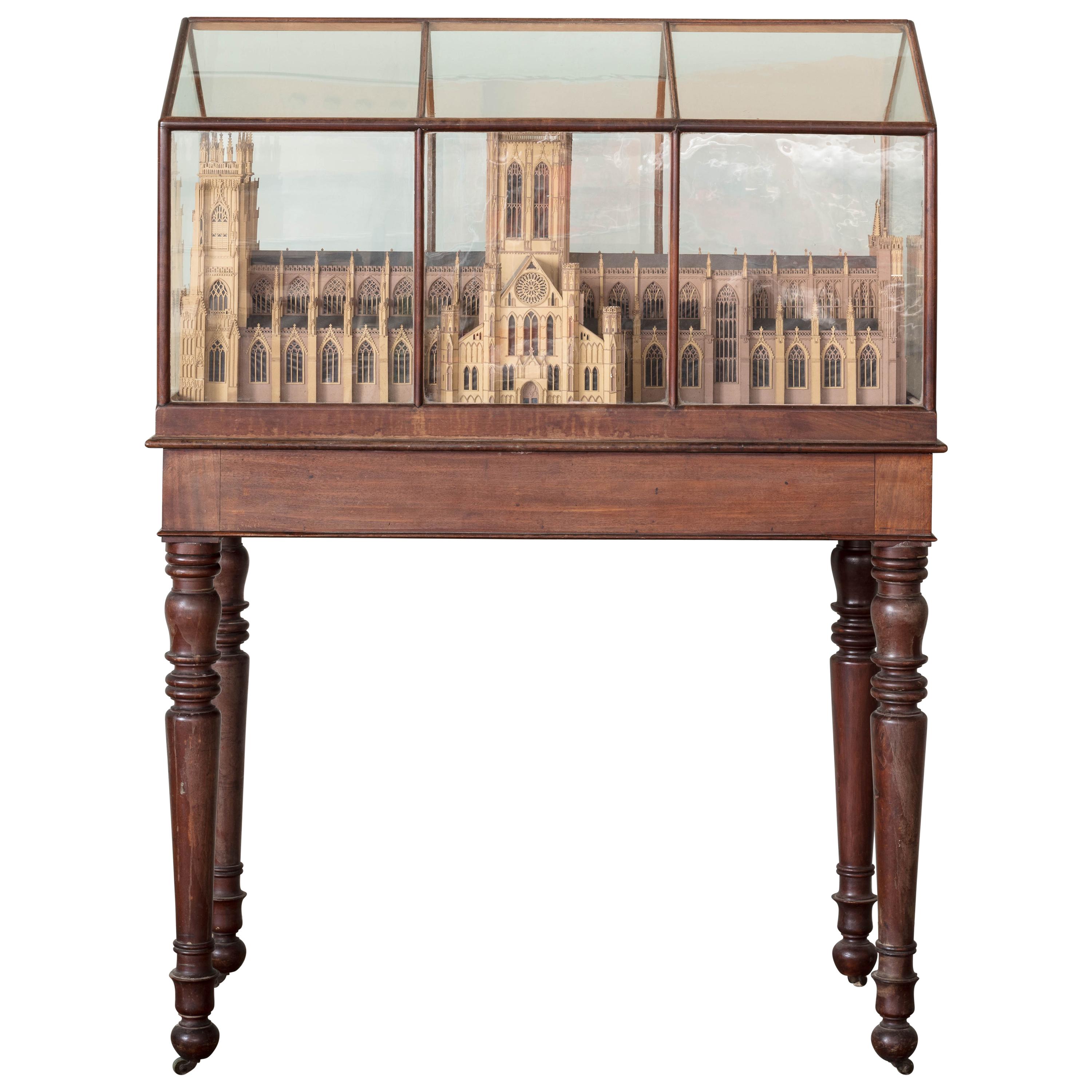 Early 19th Century Wooden and Paper Model of York Minster For Sale